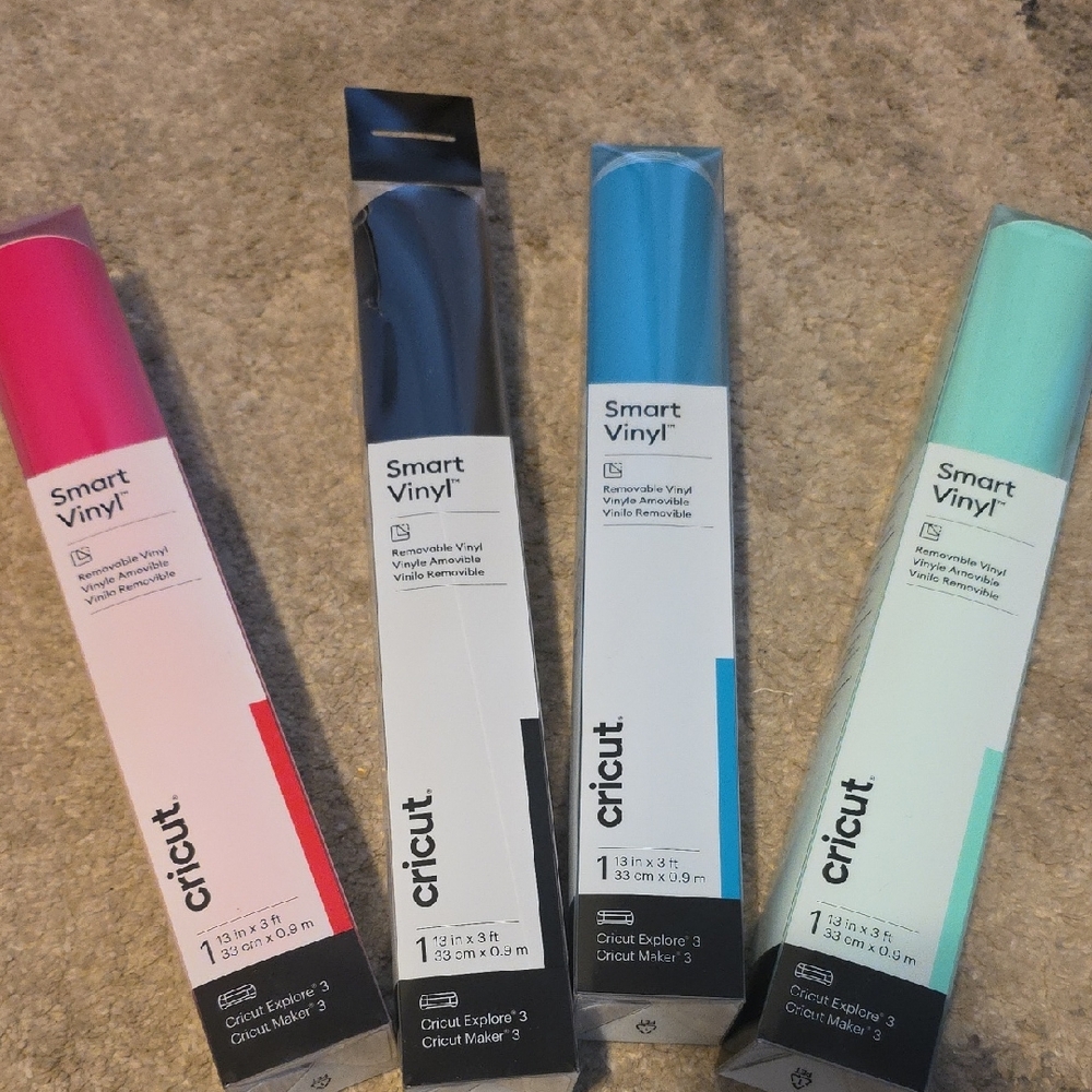 Cricut Smart Vinyl Set - Fuchsia, Navy, Sky Blue, Aqua